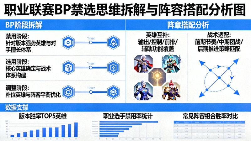 职业联赛BP禁选思维拆解与阵容搭配分析图