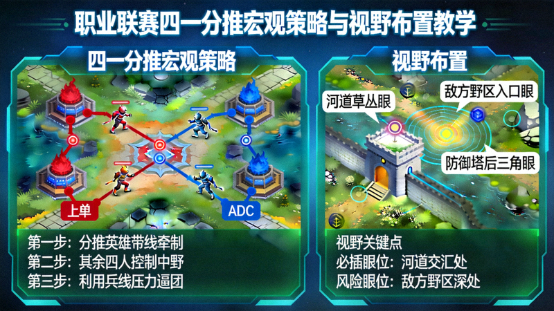 职业联赛四一分推宏观策略与视野布置教学图