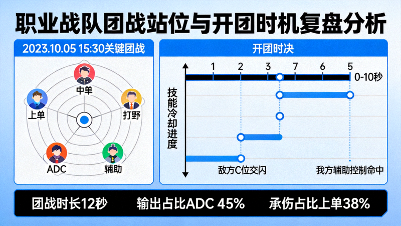职业战队团战站位与开团时机复盘分析画面